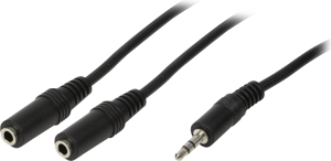 Kabel LogiLink Jack 3.5mm - Jack 3.5mm x2 0.2m czarny (CA1046) 1