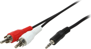 Kabel LogiLink Jack 3.5mm - RCA (Cinch) x2 1.5m czarny (CA1042) 1