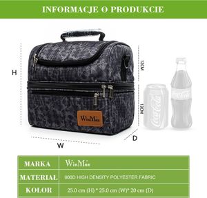 WinMax Torba termiczna w kwiaty kolorowa 25x25x20cm 3
