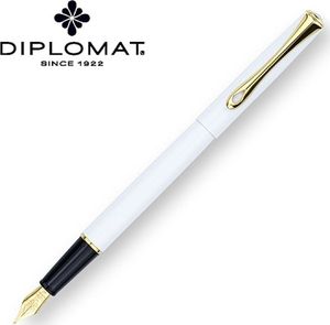 Diplomat Pióro wieczne  Traveller, F, białe/złote 2