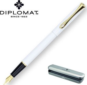 Diplomat Pióro wieczne  Traveller, F, białe/złote 3