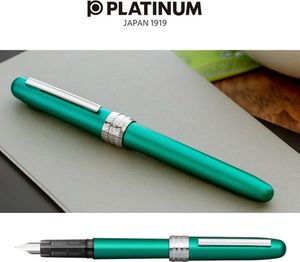 Platinum Pióro wieczne Platinum Plaisir Teal Green, F, zielone matowe 4