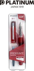Platinum Pióro wieczne Prefounte Crimson Red, F, w plastikowym opakowaniu, na blistrze, bordowe 4