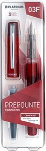 Platinum Pióro wieczne Prefounte Crimson Red, F, w plastikowym opakowaniu, na blistrze, bordowe 5