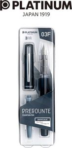 Platinum Pióro wieczne Prefounte Graphite Blue, F, w plastikowym opakowaniu, na blistrze, granatowe 3