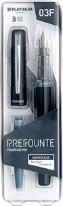 Platinum Pióro wieczne Prefounte Graphite Blue, F, w plastikowym opakowaniu, na blistrze, granatowe 4