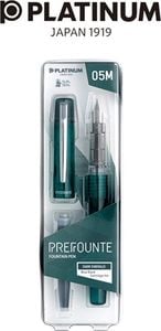 Platinum Pióro wieczne Platinum Prefounte Dark Emerald, M, w plastikowym opakowaniu, na blistrze, zielone 3