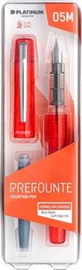 Platinum Pióro wieczne Prefounte Vermilion Orange, M, w plastikowym opakowaniu, na blistrze, pomarańczowe 4