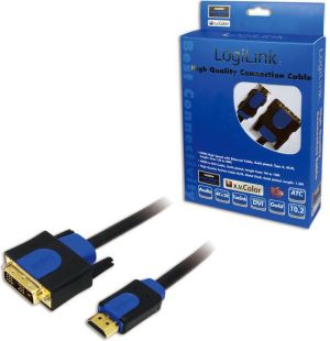 Kabel LogiLink HDMI - DVI-D 1m niebieski (CHB3101) 1