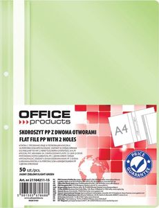 Office Products Skoroszyt OFFICE PRODUCTS, PP, A4, 2 otwory, 100/170mikr., wpinany, jasnozielony 1