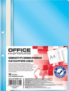 Office Products Skoroszyt OFFICE PRODUCTS, PP, A4, 2 otwory, 100/170mikr., wpinany, jasnoniebieski 1