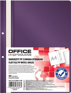 Office Products Skoroszyt OFFICE PRODUCTS, PP, A4, 2 otwory, 100/170mikr., wpinany, fioletowy 1