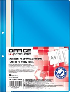 Office Products Skoroszyt OFFICE PRODUCTS, PP, A4, 2 otwory, 100/170mikr., wpinany, niebieski 1