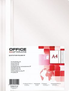 Office Products Skoroszyt OFFICE PRODUCTS, PP, A4, miękki, 100/170mikr., biały 1
