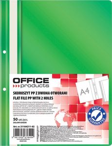 Office Products Skoroszyt OFFICE PRODUCTS, PP, A4, 2 otwory, 100/170mikr., wpinany, zielony 1