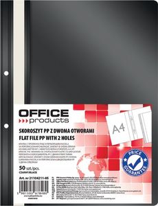 Office Products Skoroszyt PP, A4, 2 otwory, 100/170mikr., wpinany, czarny 1