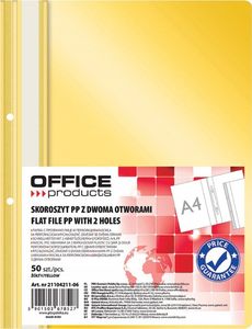 Office Products Skoroszyt OFFICE PRODUCTS, PP, A4, 2 otwory, 100/170mikr., wpinany, żółty 1