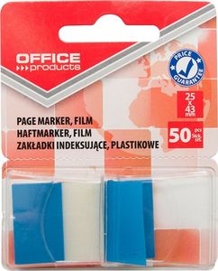 Office Products Zakładki indeksujące OFFICE PRODUCTS, PP, 25x43mm, 1x50 kart., blister, niebieskie 1