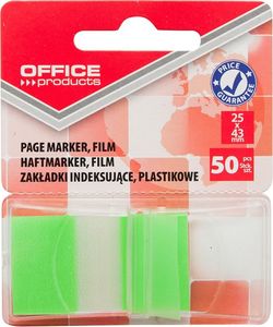 Office Products Zakładki indeksujące OFFICE PRODUCTS, PP, 25x43mm, 1x50 kart., blister, zielone 1