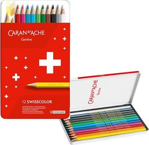 Caran d`Arche Kredki wisscolor, metalowe pudełko, 12 szt. 2