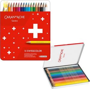 Caran d`Arche Kredki Swisscolor, metalowe pudełko, 18 szt. 3