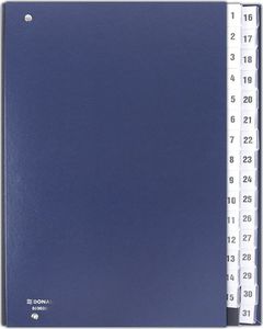 Donau Teczka korespondencyjna , karton, A4, 1-31, granatowa 1