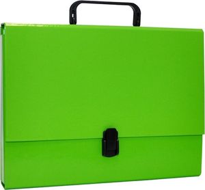 Office Products Teczka-pudełko A4/5cm z rączką i zamkiem jasnozielona 1