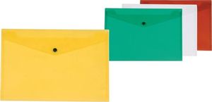 Q-Connect Teczka kopertowa zatrzask, PP, A4, 172mikr., transparentna czerwona 2