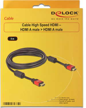 Kabel Delock HDMI - HDMI 5m czerwony (84335) 3