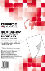 Office Products Blok do flipchartów OFFICE PRODUCTS, gładki, 65x100cm, 50 kart., biały 1
