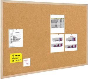 Bi-Office Tablica korkowa BI-OFFICE, 120x60cm, 2-warstwy korka, rama drewniana 1