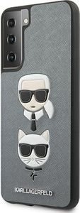 Karl Lagerfeld Karl Lagerfeld KLHCS21SSAKICKCSL S21 G991 srebrny/silver hardcase Saffiano Ikonik Karl&Choupette Head 2