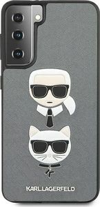 Karl Lagerfeld Karl Lagerfeld KLHCS21SSAKICKCSL S21 G991 srebrny/silver hardcase Saffiano Ikonik Karl&Choupette Head 3