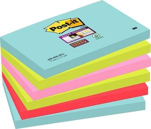 Post-it Karteczki samoprzylepne POST-IT Super Sticky (655-6SS-MIA), 76x127mm, 6x90 kart., paleta Miami 1