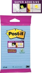 Post-it Karteczki samoprzylepne POST-IT Super sticky, (6844-L-NB), 152x102mm, 45 kart., zawieszka, niebieskie 1