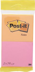 Post-it Karteczki samoprzylepne POST-IT (6720-PO),76x63,5mm, 2x75 kart., zawieszka, pomarańczowo-różowe 1