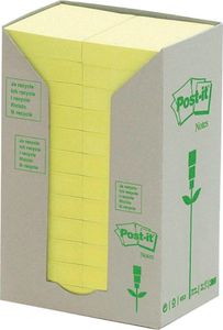 Post-it Karteczki samoprzylepne ekologiczne POST-IT (653-1T), 38x51mm, 24x100 kart., żółte 1