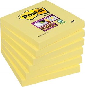 Post-it Karteczki samoprzylepne POST-IT Super Sticky (654-6SSCY-EU), 76x76mm, 1x90 kart., żółte 1