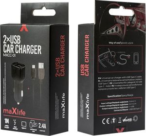 Ładowarka MaxLife  MXCC-01 2x USB-A 2.4 A  (8_2255016) 2