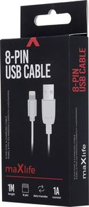 Kabel USB MaxLife  USB-A - Lightning 1 m Biały (8_2233954) 2