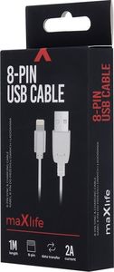 Kabel USB MaxLife  Maxlife kabel USB - Lightning 1,0 m 2A biały Fast Charge 2