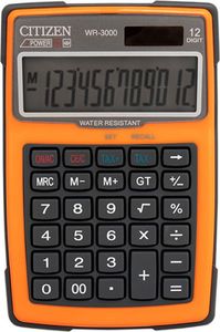 Kalkulator Citizen Kalkulator wodoodporny CITIZEN WR-3000, 152x105mm, pomarańczowy 1