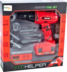 MalPlay Wiertarka Wkrętarka dla dzieci GOOD HELPER Czerwona na baterie 8