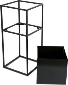 HowHomely Nowoczesny kwietnik stojak czarny 50 cm metalowy HowHomely 4