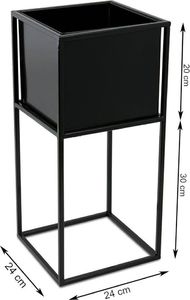 HowHomely Nowoczesny kwietnik stojak czarny 50 cm metalowy HowHomely 5