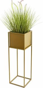 HowHomely Nowoczesny kwietnik stojak złoty 70 cm metalowy 1