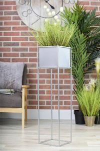 HowHomely Nowoczesny kwietnik stojak chrom 90 cm metalowy 6