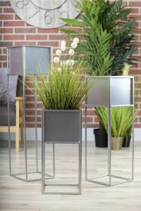 HowHomely Nowoczesny kwietnik stojak chrom 90 cm metalowy 7