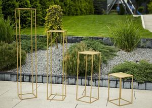 HowHomely Złoty nowoczesny kwietnik stojący 130 cm metalowy 6