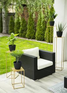 HowHomely Złoty nowoczesny kwietnik stojący 130 cm metalowy 7